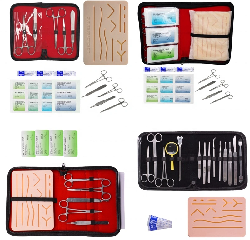 Medical Surgical Training Suture Practice Kit Pouch with 5 Tools & Pad